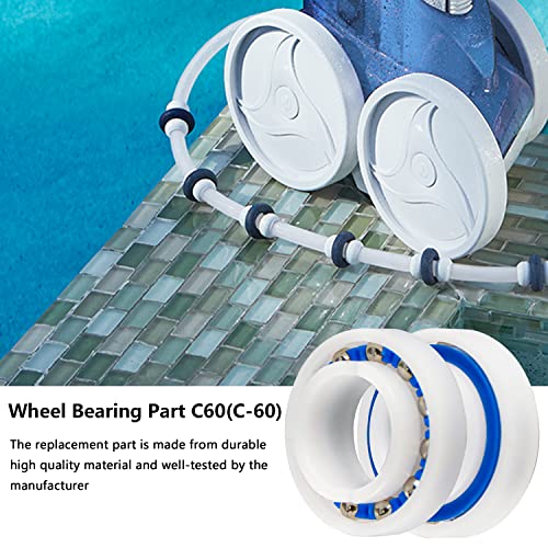 Funmit [10 Pack] C60 C-60 Ball Bearing Replacement for Pool Cleaner Wheels, Perfectly Compatible with Polaris Pressure Pool Cleaners 180 and 280, Smooth Rotation and Sturdy Materials