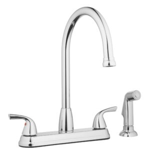 aqua vista 21-k822-avd kitchen sink faucet with side spray, polished chrome high arc