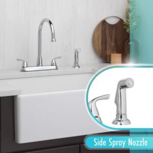 Aqua Vista 21-K822-AVD Kitchen Sink Faucet with Side Spray, Polished Chrome High Arc