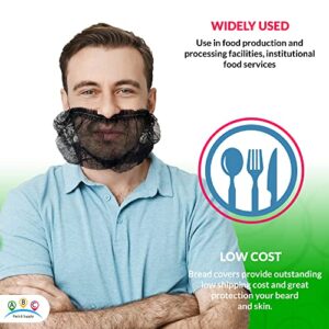 ABC Black Beard Covers for Men 18", 100 Pack of Polypropylene Beard Cover Protector, Beard Guard, Blue Net Protector, Reusable Beard Nets for Men Food Service, Kitchen Beard Hair Net