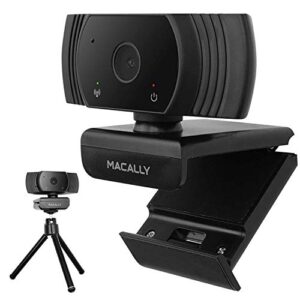 macally 1080p webcam with microphone - stay connected virtually - 120° wide angle hd 30fps usb computer camera for desktop - web cam for streaming, meetings, skype, zoom, pc, laptop, mac, face time