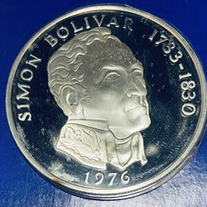 PA 1976 Republic of Panama Proof Coins Simon Bolivar .925 Silver Box & COA Proof