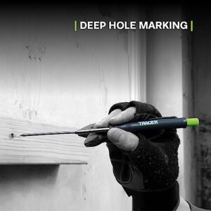 TRACER Deep Hole Construction Pencil with TRACER Site Holster. Extendable 2B Carpenter Pencil with Inbuilt Carpenter Pencil Sharpener