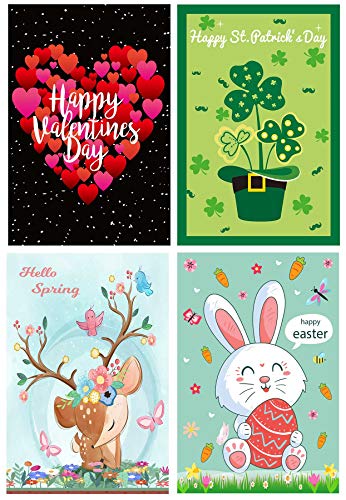 Seasonal Garden Flags Set of 12 Double Sided Burlap 12.5 x 18 Inch Valentine House Flag Garden Flags for OutsideNew Year Garden Flag Valentine Garden Flag st Patrick Flag for Outdoor Decorations Flags