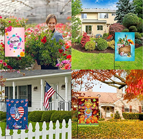 Seasonal Garden Flags Set of 12 Double Sided Burlap 12.5 x 18 Inch Valentine House Flag Garden Flags for OutsideNew Year Garden Flag Valentine Garden Flag st Patrick Flag for Outdoor Decorations Flags