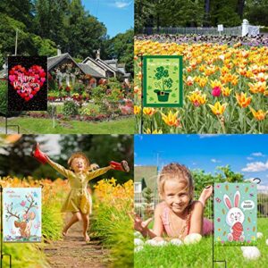 Seasonal Garden Flags Set of 12 Double Sided Burlap 12.5 x 18 Inch Valentine House Flag Garden Flags for OutsideNew Year Garden Flag Valentine Garden Flag st Patrick Flag for Outdoor Decorations Flags