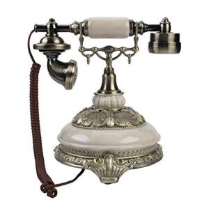 antique telephone with caller id, resin vintage corded digital telephone european retro landline telephone decorative rotary dail for home hotel office decor,fsk/dtmf systems