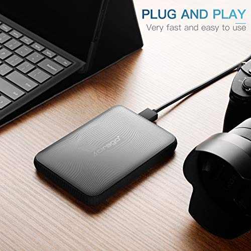 Cirago 500GB Slim External Portable Hard Drive, Drop Shock HDD- USB 3.0 for PC, Mac, Desktop, Laptop, MacBook, Chromebook, Xbox One, Xbox 360, PS4 (Black)