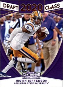 2020 contenders draft (ncaa) football draft (ncaa) football class #17 justin jefferson lsu tigers official panini america trading card