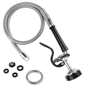 mstjry spray valve with 45" pre rinse hose, pre rinse sprayer with flexible stainless steel hose assembly for commercial kitchen faucets