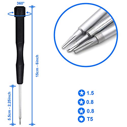 MMOBIEL Professional 5 in 1 Repair Screwdriver Toolkit Set Compatible with iPhone and Macbook Pro/Air with Retina incl P2 P5 P6 5-Point 5-Star 3Pcs Pentalobe Screwdriver Bits Ts1 Ts4 Ts5