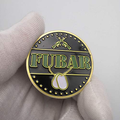 Decision Making Flipping Coin FUBAR Snafu Challenge Coin (Gold)