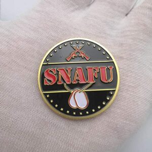 Decision Making Flipping Coin FUBAR Snafu Challenge Coin (Gold)