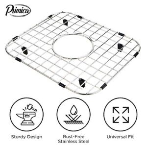 Sink Protectors for Kitchen Sink - 13 5/8 in x 11 5/8 Stainless Steel Sink Grid 2pcs Set - Kitchen Sink Protector Center Drain Hole - Rust-Resistant Metal Accessories