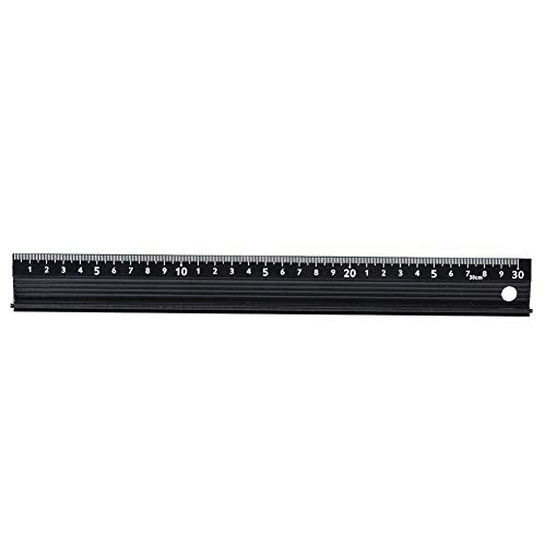 L-Type Cutting Ruler Aluminum Alloy Metal Craft Safety Ruler Measurement Drafting Tool with Rubber Strip for Measuring Leather (L-Type 30cm)