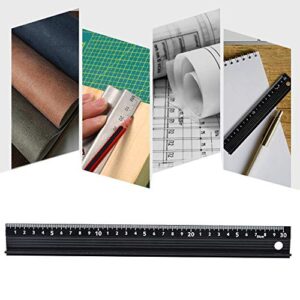 L-Type Cutting Ruler Aluminum Alloy Metal Craft Safety Ruler Measurement Drafting Tool with Rubber Strip for Measuring Leather (L-Type 30cm)