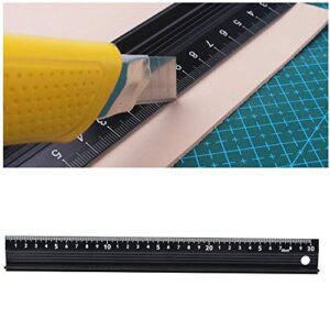 L-Type Cutting Ruler Aluminum Alloy Metal Craft Safety Ruler Measurement Drafting Tool with Rubber Strip for Measuring Leather (L-Type 30cm)