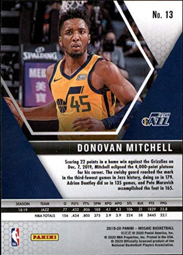 2019-20 Panini Mosaic #13 Donovan Mitchell Utah Jazz NBA Basketball Card NM-MT