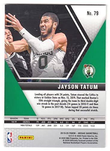 2019-20 Panini Mosaic #79 Jayson Tatum Boston Celtics NBA Basketball Card NM-MT