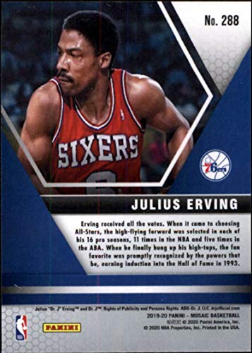 2019-20 Panini Mosaic #288 Julius Erving Philadelphia 76ers NBA Basketball Card NM-MT