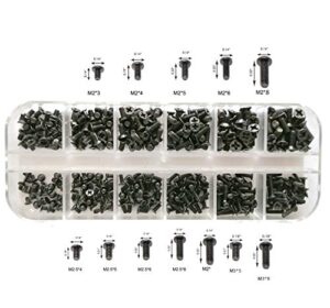 persberg 360pcs 12sizes laptop notebook tiny computer replacement electronic screws assortment kit black,m2 m2.5 m3,for lenovo toshiba gateway samsung hp ibm dell sony acer asus hard disk sata ssd m.2