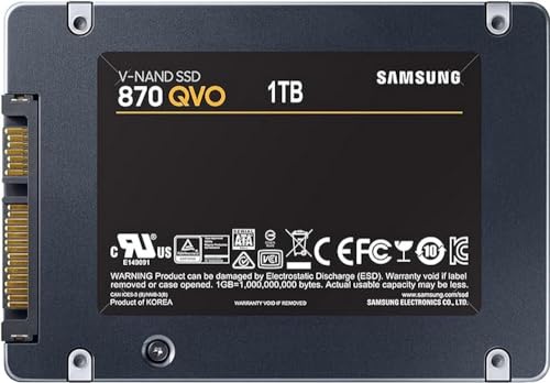 Samsung 870 QVO 1 TB SATA 2.5 Inch Internal Solid State Drive (SSD) (MZ-77Q1T0)