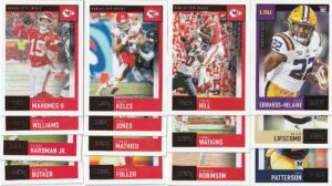 2020 panini score football kansas city chiefs team set 14 cards w/drafted rookies super bowl champions mvp patrick mahomes