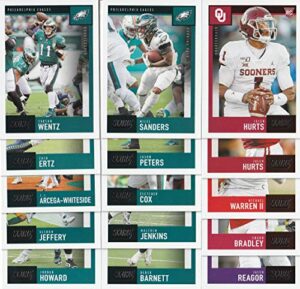 2020 panini score 15 card philadelphia eagles team set w/drafted rookies includes 2 jalen hurts rcs