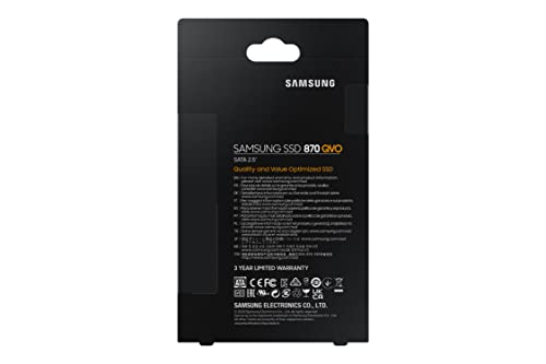 SAMSUNG 870 QVO 8 TB SATA 2.5 Inch Internal Solid State Drive (SSD) (MZ-77Q8T0), Black