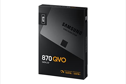 SAMSUNG 870 QVO 8 TB SATA 2.5 Inch Internal Solid State Drive (SSD) (MZ-77Q8T0), Black