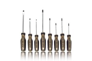 spec ops tools 8-piece screwdriver set, phillips, slotted, square, magentic tip, cr-mo steel shaft
