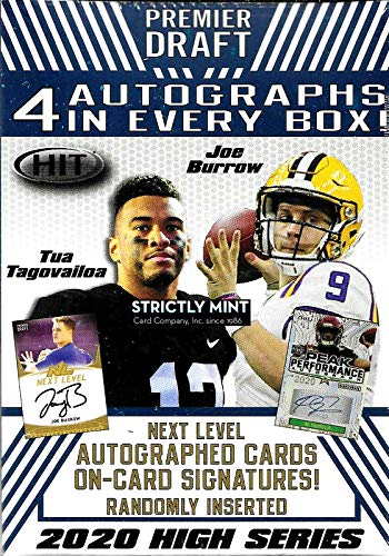 2020 SAGE Hit High Series Football BLASTER box (72 cards incl. FOUR Autograph cards)