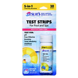 leslies test strips for pool and spa 5 in 1 (30 count)