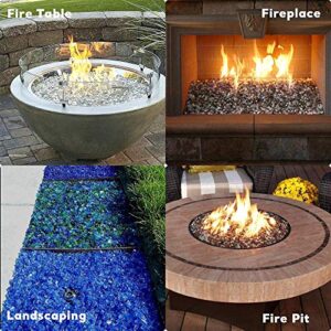 Uniflasy Blended Fire Glass Rocks Beads for Outdoors and Indoors Propane Firepit, 1/2 Inch Fire Glass for Natural or Propane Fireplace, 10 Pounds Fire Glass Round Bead Stones for Outside Fire Table