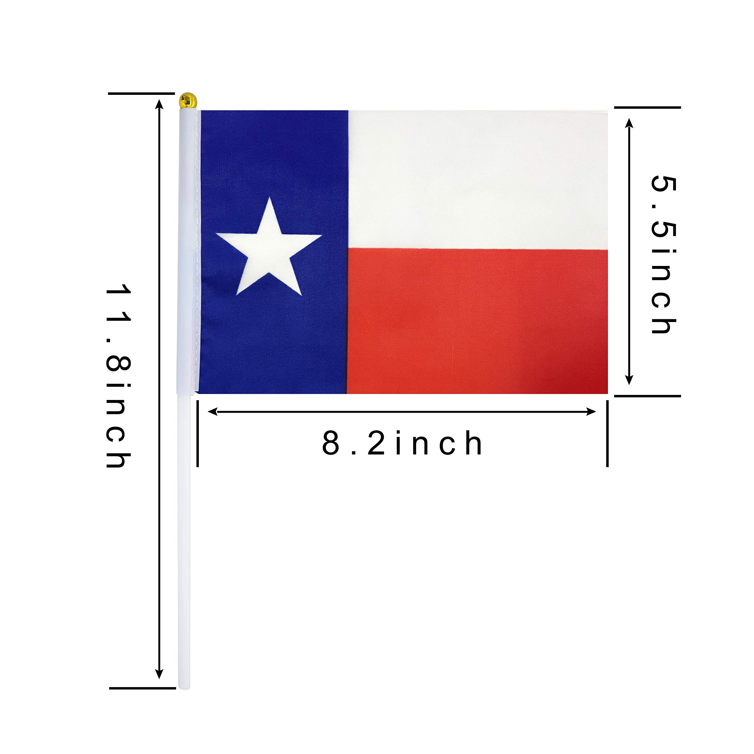 LoveVC Texas State Flag Small Mini Texas Stick Flags,25 Pack