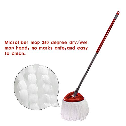 1 Pack Mop Replacement Heads Compatible with Spin Mop, Microfiber Spin Mop Refills, Easy Cleaning Mop Head Replacement