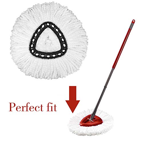 1 Pack Mop Replacement Heads Compatible with Spin Mop, Microfiber Spin Mop Refills, Easy Cleaning Mop Head Replacement