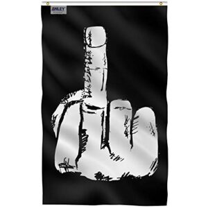 anley fly breeze 3x5 foot middle finger flag - vivid color and fade proof - canvas header and double stitched - middle finger flags polyester with brass grommets 3 x 5 ft