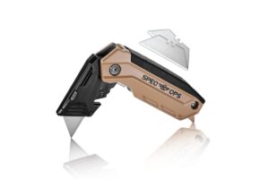 spec ops tools folding utility knife,includes 3 blades in handle storage, 3% donated to veterans
