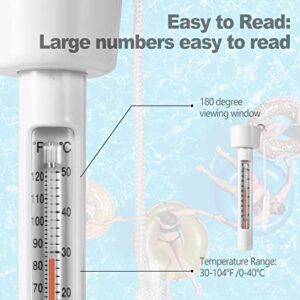 Kingsource Floating Swimming Pool Thermometer,Water Thermometer for Pool,Easy Read Swimming Pool Thermometer Outdoor & Indoor Swimming Pools Spas Hot Tubs