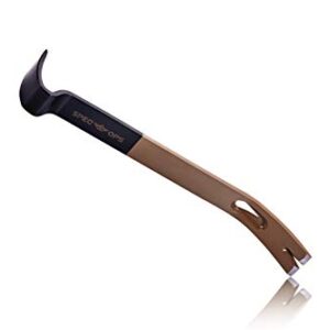 Spec Ops Tools 15" Flat Pry Bar Crowbar, Curved Rocker Head, Teardrop Nail Puller, High-Carbon Steel