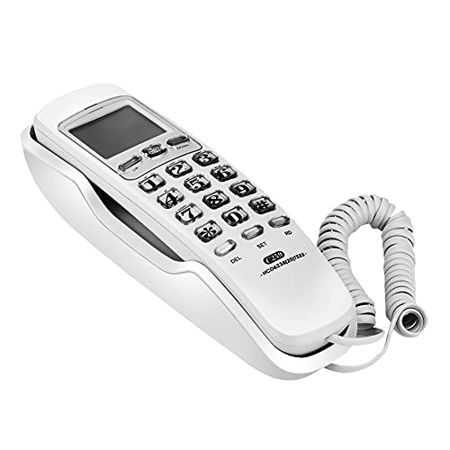 Landline Wall Phones, Wired Wall-Mounted Landline Mini Extension with Incoming Call Display,One-Button Redial,Call Search,Thundering Protection,Noise Cancelling Function,for Home Office Hotel