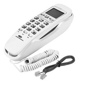 Landline Wall Phones, Wired Wall-Mounted Landline Mini Extension with Incoming Call Display,One-Button Redial,Call Search,Thundering Protection,Noise Cancelling Function,for Home Office Hotel