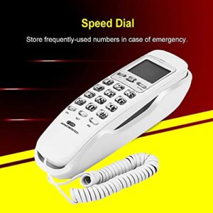 Landline Wall Phones, Wired Wall-Mounted Landline Mini Extension with Incoming Call Display,One-Button Redial,Call Search,Thundering Protection,Noise Cancelling Function,for Home Office Hotel