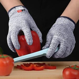 Apaffa 2PCS Cut Resistant Gloves Food Grade, Cut Proof Gloves for kitchen, Anti Cutting Gloves for Mandolin Slicing, Wood Carving Gloves, Small