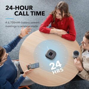 Anker PowerConf+ Bluetooth Speakerphone for Conference Calls, Bluetooth Dongle, 6 Mics, Enhanced Voice Pickup, 24H Call Time, Bluetooth 5, USB C, for Home Office, Compatible with Leading Platforms