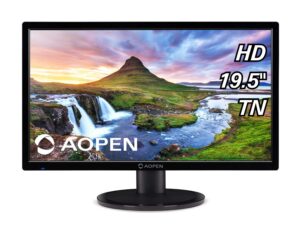 aopen 20ch1q bi 19.5" hd (1366 x 768) ntsc 72% color gamut tilt vesa compatible monitor for work or home (1 x hdmi & vga port), black