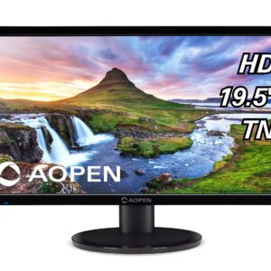 AOPEN 20CH1Q bi 19.5" HD (1366 x 768) NTSC 72% Color Gamut Tilt VESA Compatible Monitor for Work or Home (1 x HDMI & VGA Port), Black