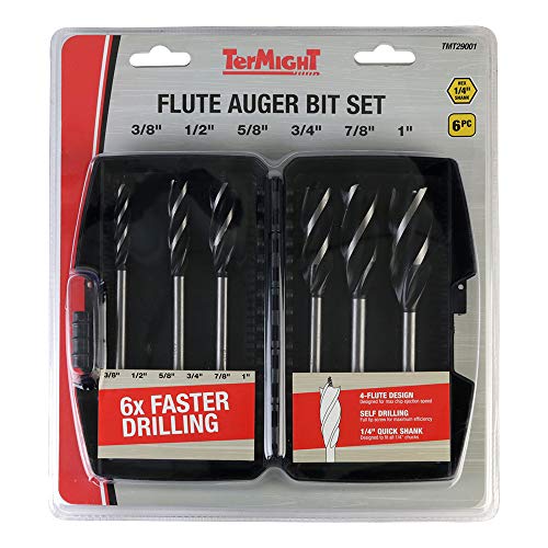 6-Piece Flute Auger Bit Set