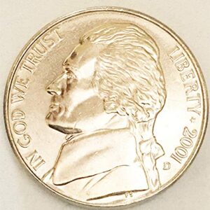 2001 D BU Jefferson Nickel Choice Uncirculated US Mint